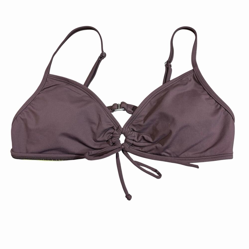 Athleta Scrunch Bikini Top Solid Brown Size Medium Pads Included 739761